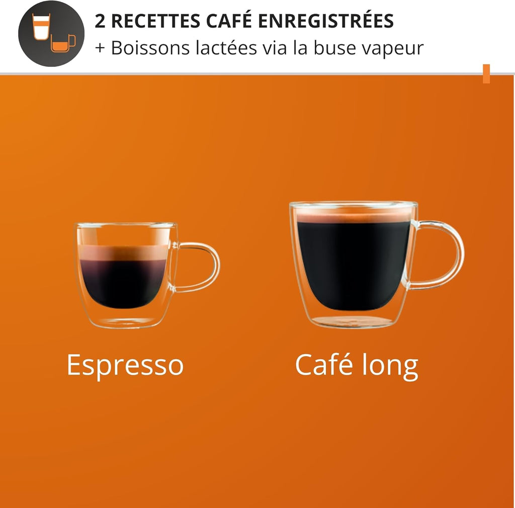 Machine à café grain, Nettoyage automatique, Buse vapeur pour Cappuccino, YY8125FD, Noir