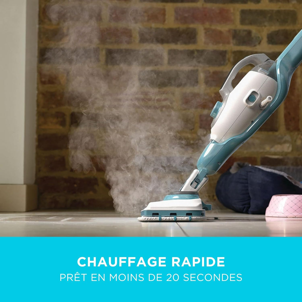 Vadrouille à vapeur 2-en-1 avec gant de nettoyage à main SteaMitt et 11 accessoires, BHSM166DSM-QS
