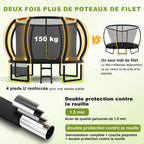 Trampoline Extérieur pour Enfants, avec Filet de Sécurité, GS Certification, Couverture de Protection