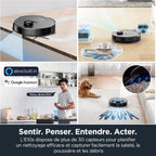 E10s Robot Aspirateur Laveur avec Station Écologique sans Sac Vidage Automatique de Poussière, 4000 Pa