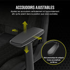 TC100 Relaxed Fauteuil Gaming - Coussin Lombaire, Coussin Repose-Nuque Détachable en Mousse à Mémoire de Forme