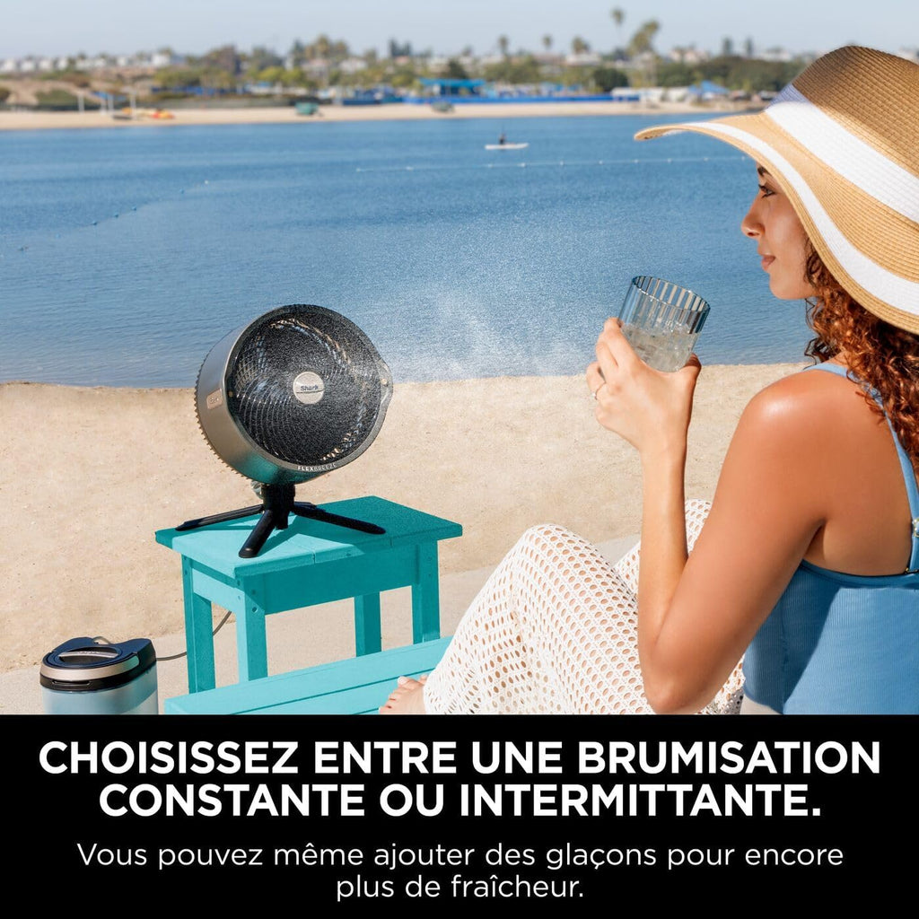 FlexBreeze Pro Mist Portable Ventilateur intérieur/extérieur sans fil, 5 vitesses, Silencieux, FA300EU