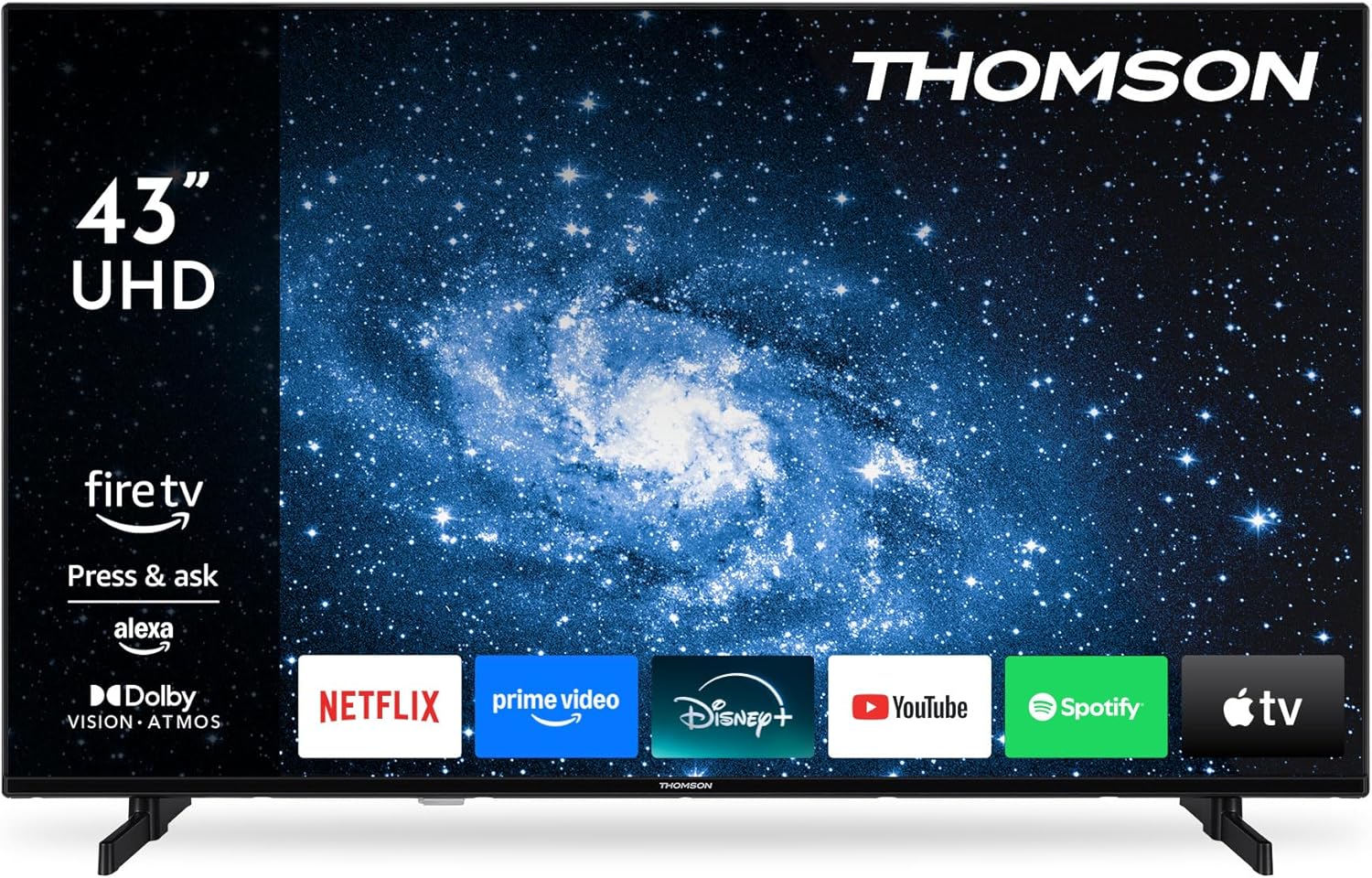 43 Pouces (108 cm) 4K UHD Smart Fire TV, Commande vocale Alexa, Triple Tuner, 43UF4S35