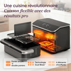 Air Fryer 10L Twinfry, Friteuse sans Huile Double Résistance, 5-en-1, Noir