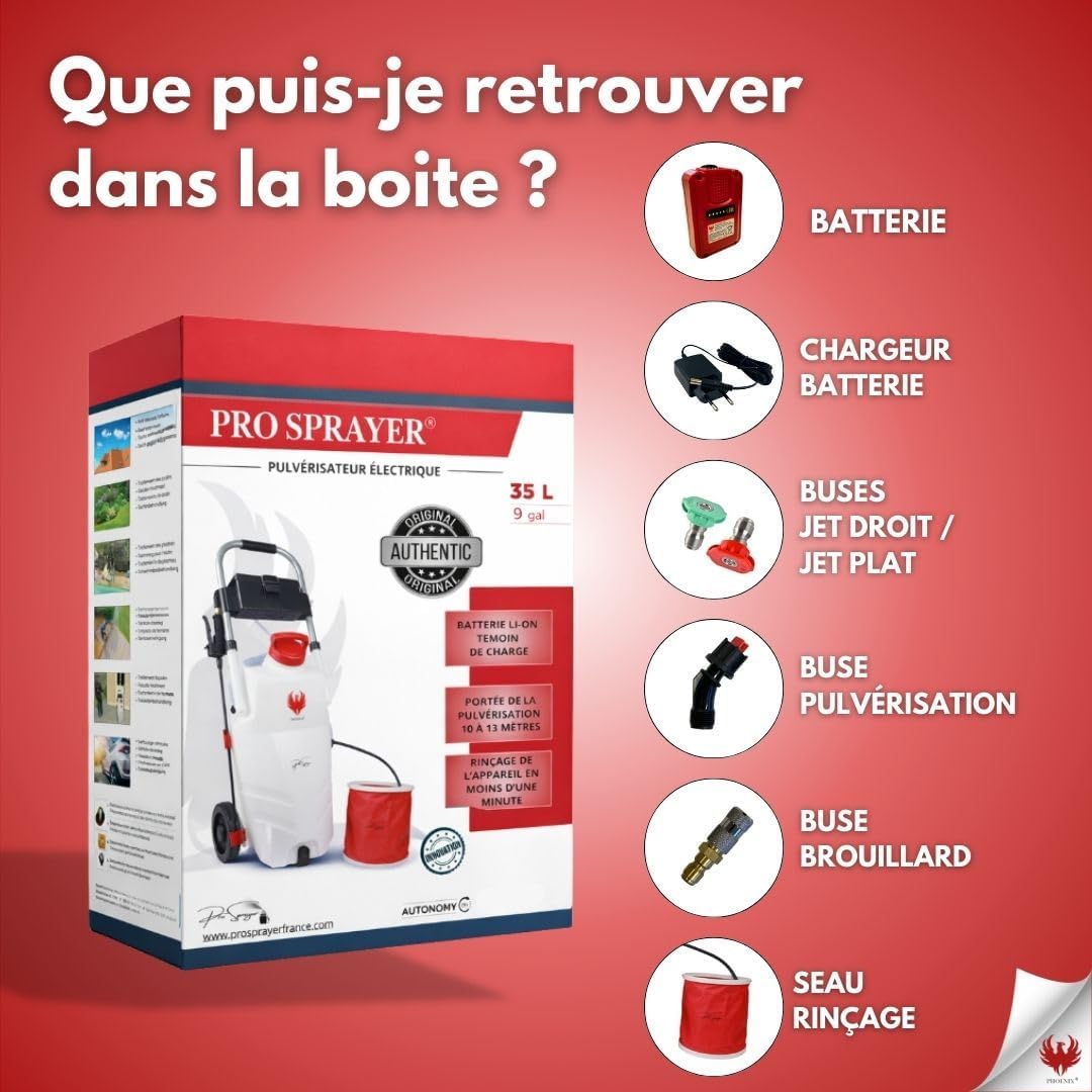 Pro Sprayer Evo Pulvérisateur Électrique 35L - 1 Batterie Lithium 18V - Portée 10m