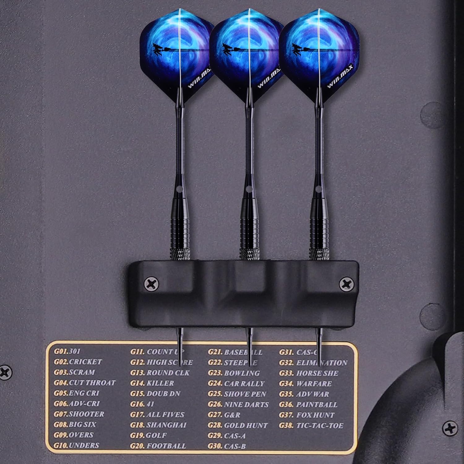 Cible de fléchettes électronique numérique LED avec Armoire et 12 fléchettes à Pointe Souple
