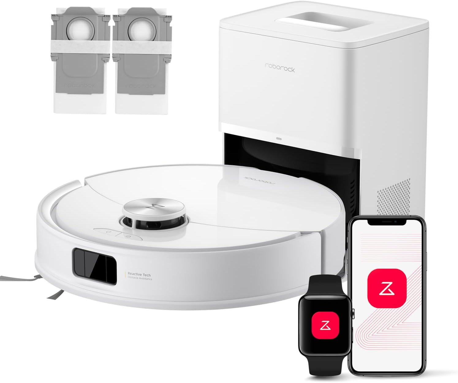 Q10 S5+ Set Aspirateur Robot Laveur avec Station, 10000 Pa Aspiration, Vidage Automatique