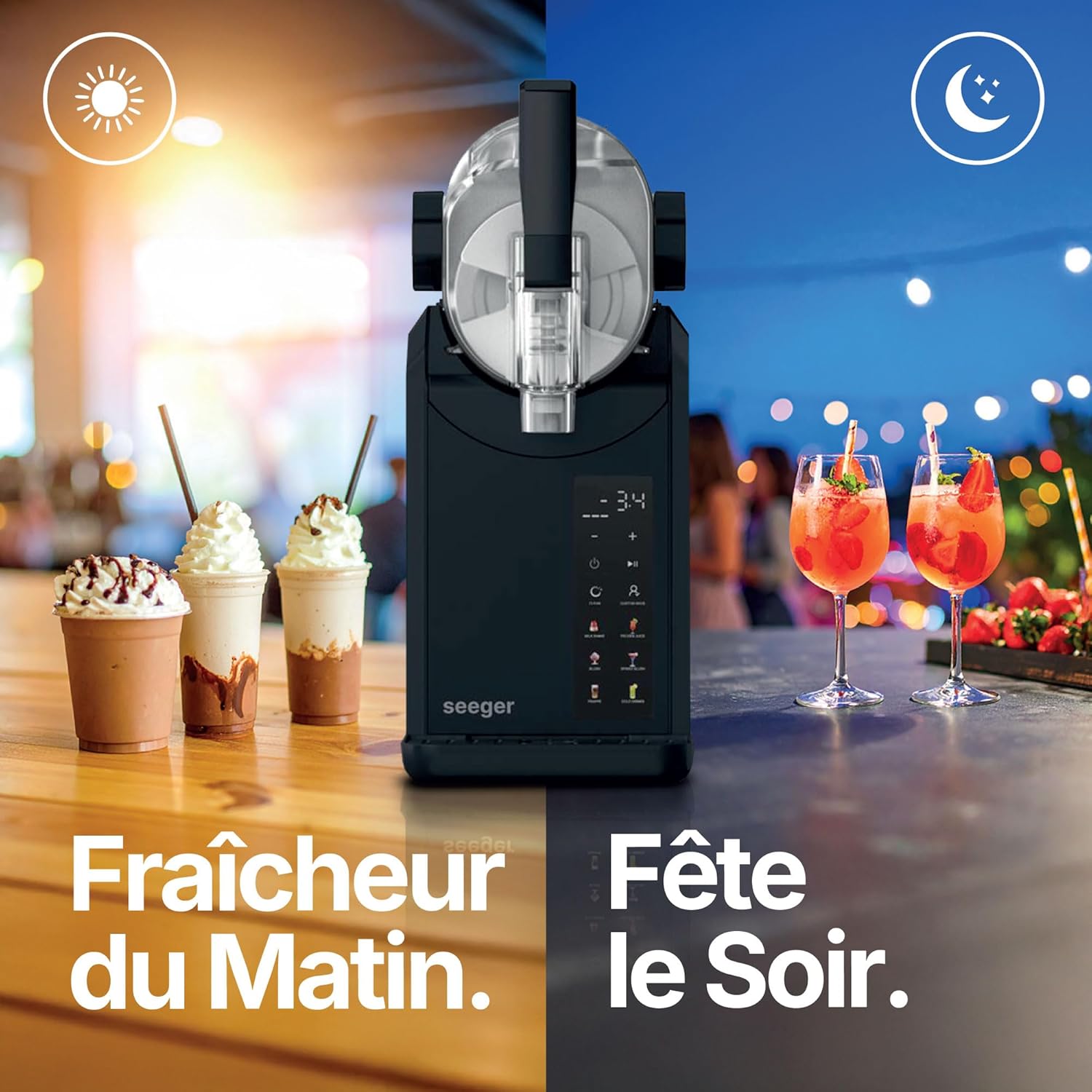 SuperSlush Machine a Granita, 7-in-1 Slush Machine, Capacité 2L, 7 Programmes Prédéfinis, SLFR1BK