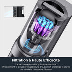 E10s Robot Aspirateur Laveur avec Station Écologique sans Sac Vidage Automatique de Poussière, 4000 Pa