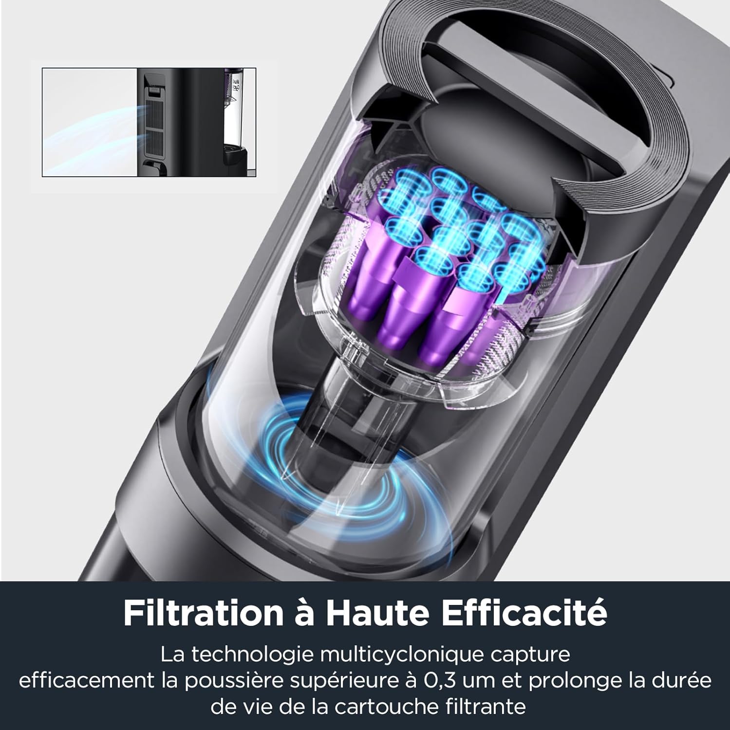 E10s Robot Aspirateur Laveur avec Station Écologique sans Sac Vidage Automatique de Poussière, 4000 Pa