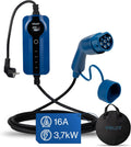 Chargeur réglable pour véhicules électriques avec affichage numérique contrôlable, câble de charge Schuko Type 2, 3,7 kW