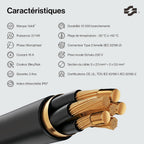 Chargeur réglable pour véhicules électriques avec affichage numérique contrôlable, câble de charge Schuko Type 2, 3,7 kW