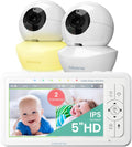 Moniteur HD Vidéo pour Bébé - Babyphone avec Écran Divisé 5“ et 2 Caméras 720p