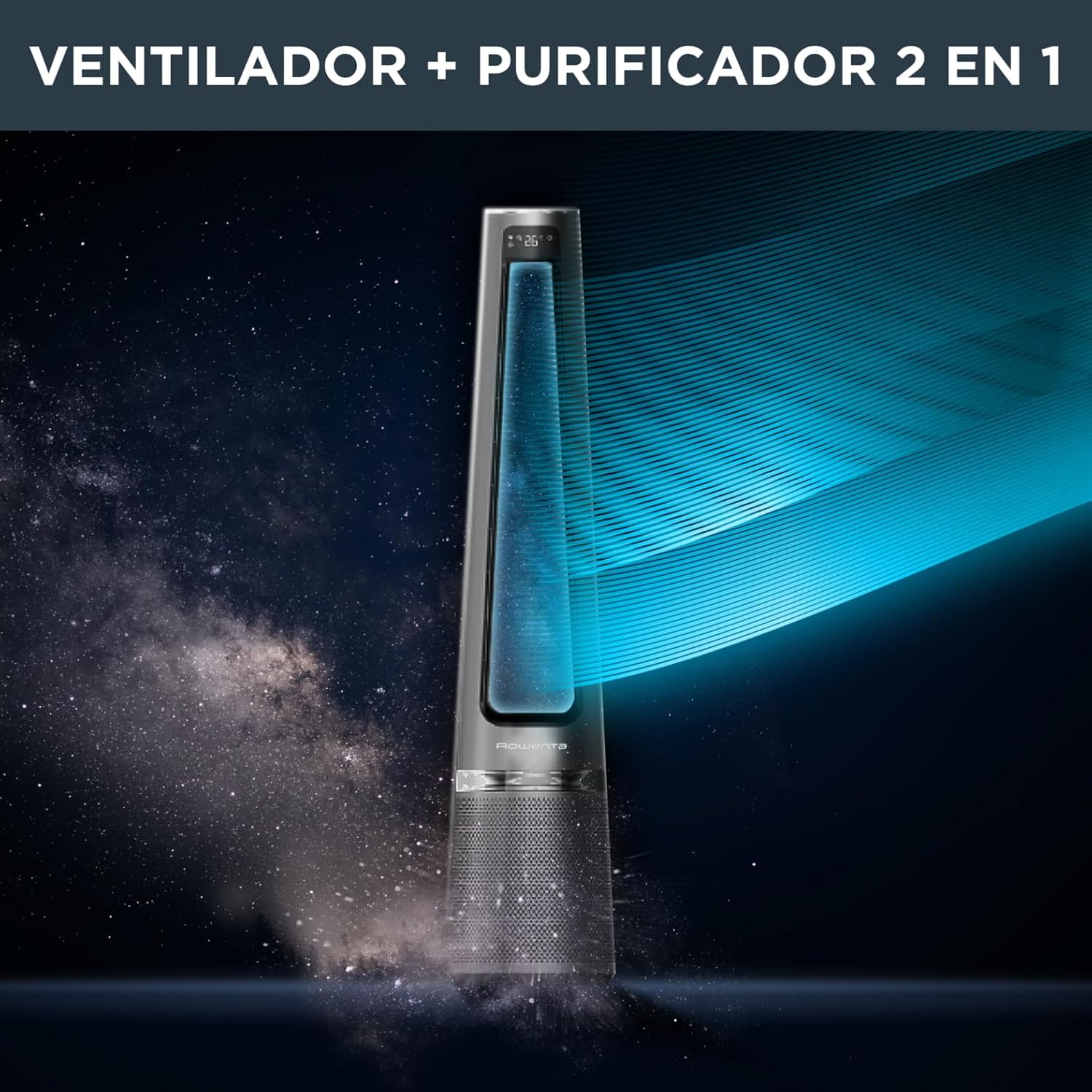 Eclipse 2-en-1 Ventilateur purificateur, Oscillation, 12 vitesses, Minuteur, QU5030F0