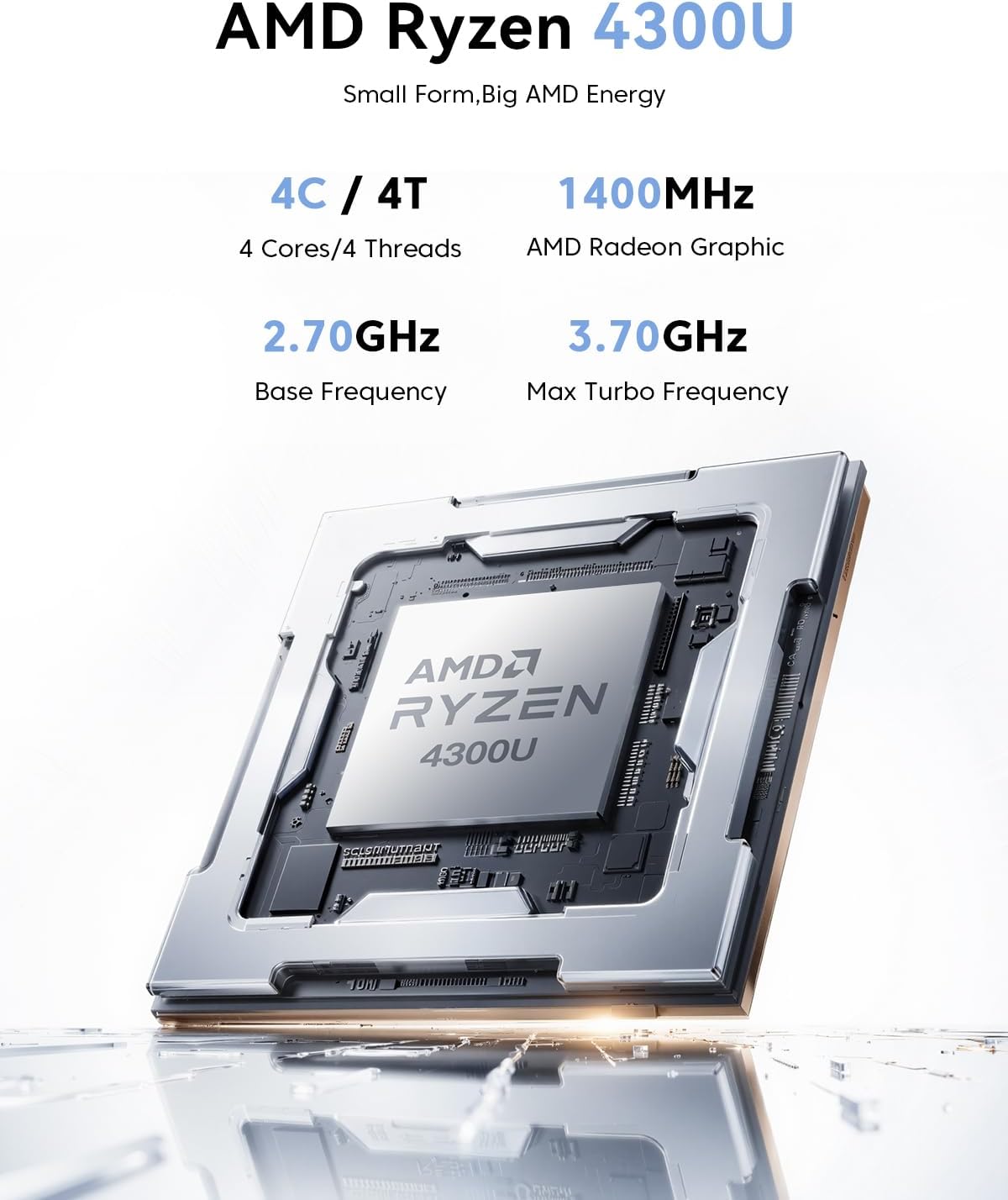 Pinova P1 Mini PC Ryzen 4300U W11 Pro (4C/4T,3.7GHz,Mieux Que 3500U/N150/N95)