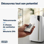 Pinguino PAC EX93 Climatiseur mobile, avec tuyau d'échappement, 3 vitesses de ventilation