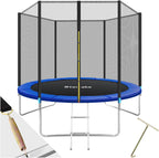 Trampoline de Jardin Extérieur Rond avec Échelle, Filet de Protection & Tour rembourré