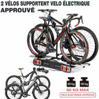Porte-vélos électrique CXWXC avec crochet de remorquage et feu arrière
