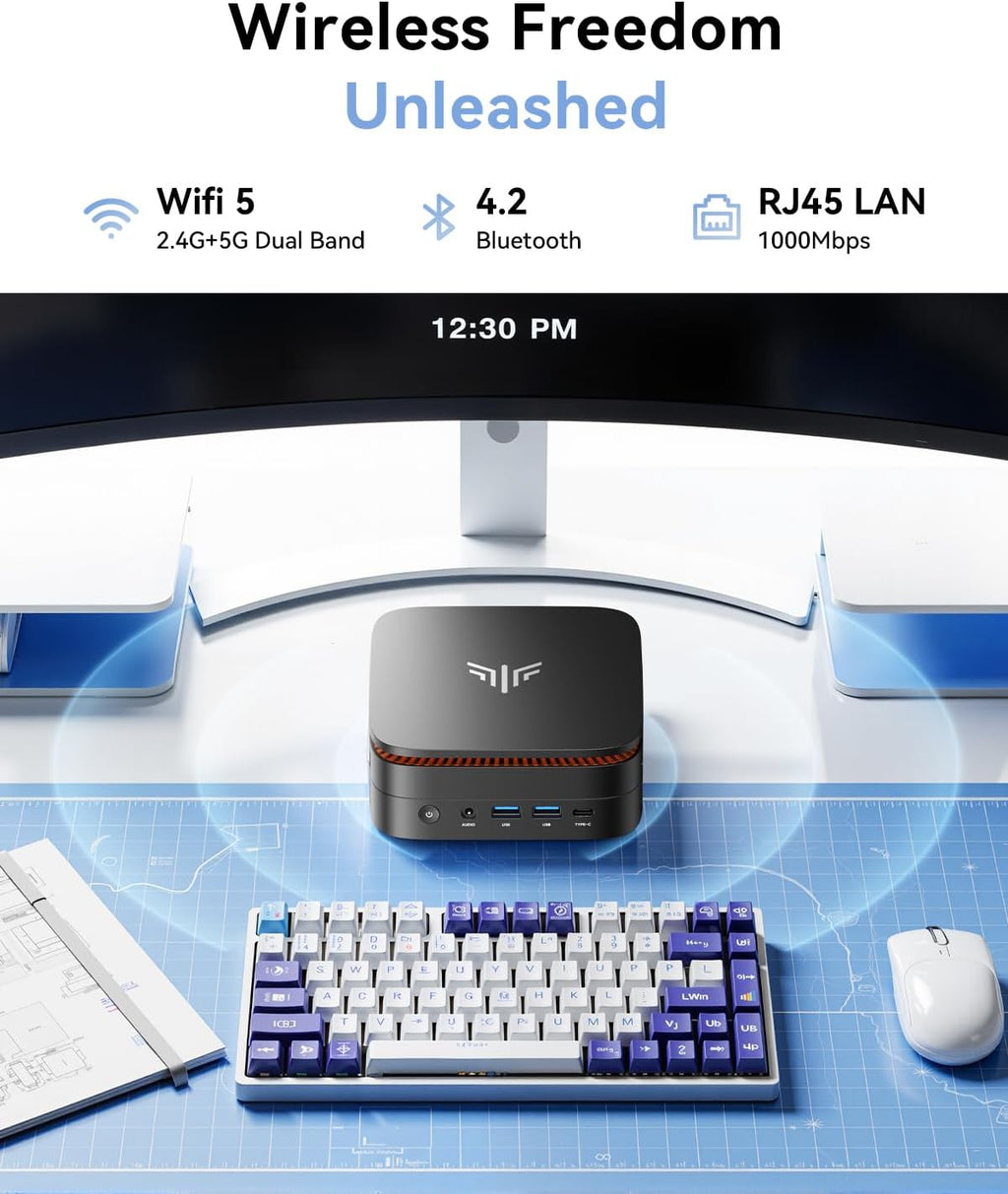 Pinova P1 Mini PC Ryzen 4300U W11 Pro (4C/4T,3.7GHz,Mieux Que 3500U/N150/N95)