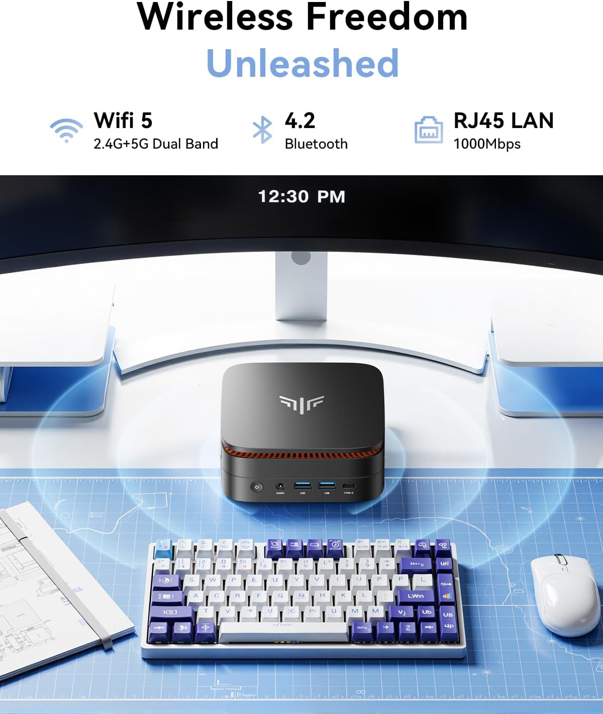Pinova P1 Mini PC Ryzen 4300U W11 Pro (4C/4T,3.7GHz,Mieux Que 3500U/N150/N95)