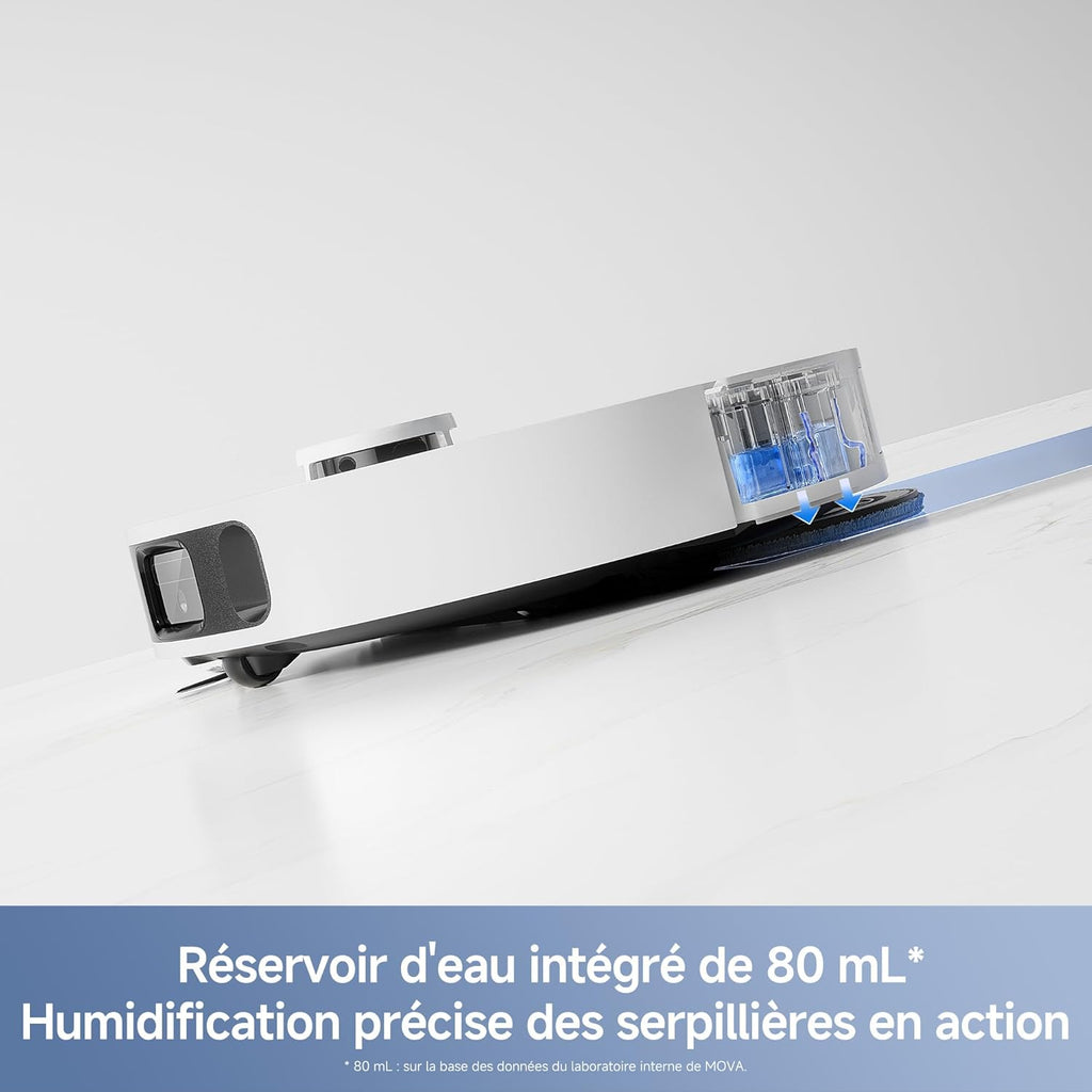 Robot aspirateur et Laveur à vidage Auto E40 Ultra avec Aspiration de 19 000 Pa, Brosse latérale Anti-nœuds