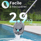 Pleco S1 Robot Piscine sans Fil, 80 Min d'Autonomie, Double Moteur Aspirateur Piscine Hors Sol