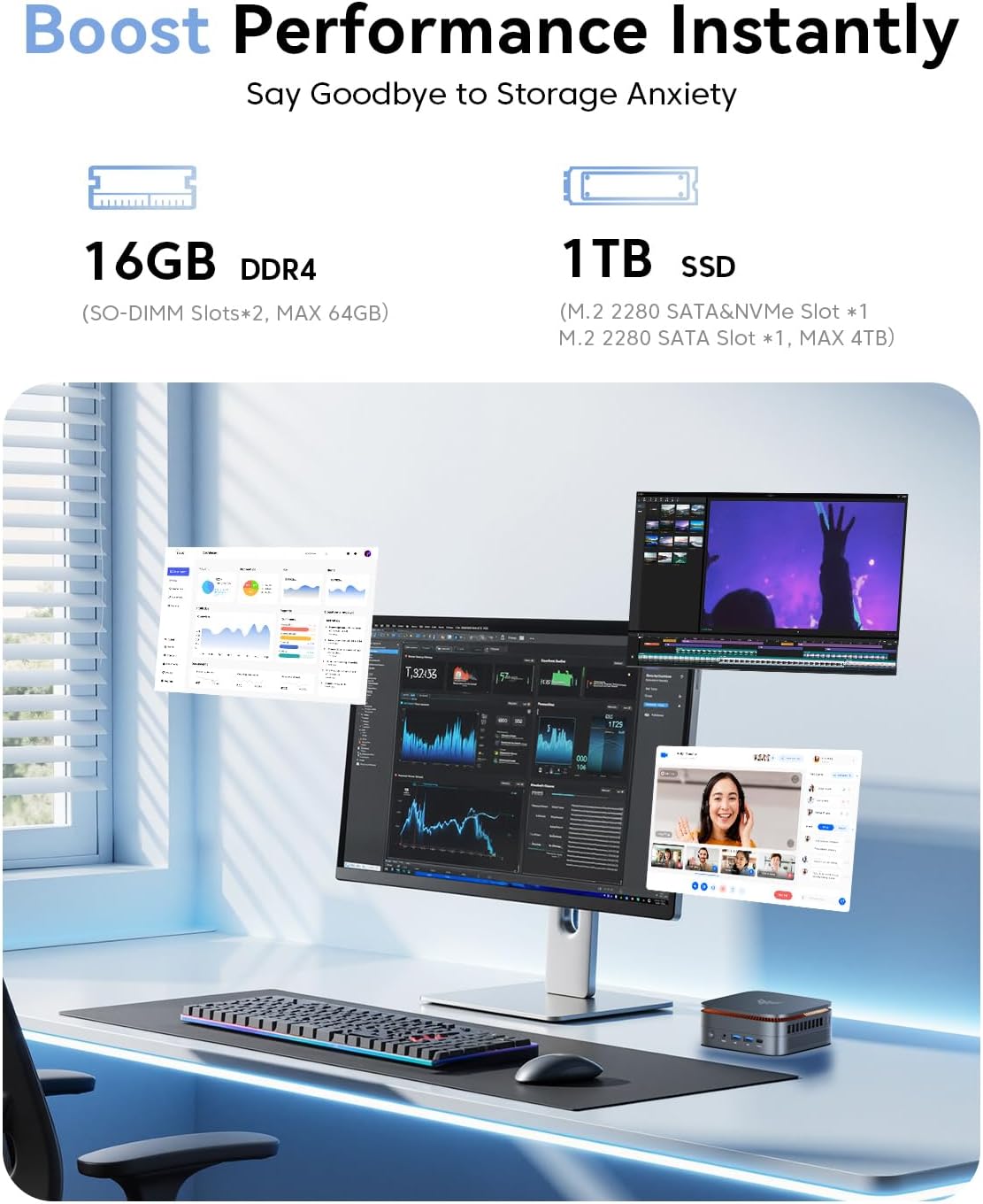 Pinova P1 Mini PC Ryzen 4300U W11 Pro (4C/4T,3.7GHz,Mieux Que 3500U/N150/N95)