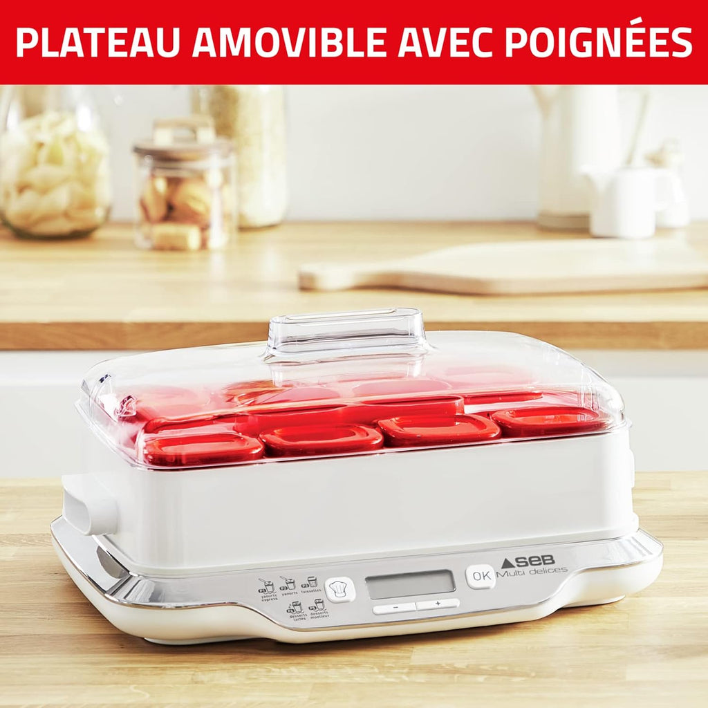 Multi Délices, Express Yaourtière 12 pots verre 140 ml, 5 programmes automatiques, YG661500
