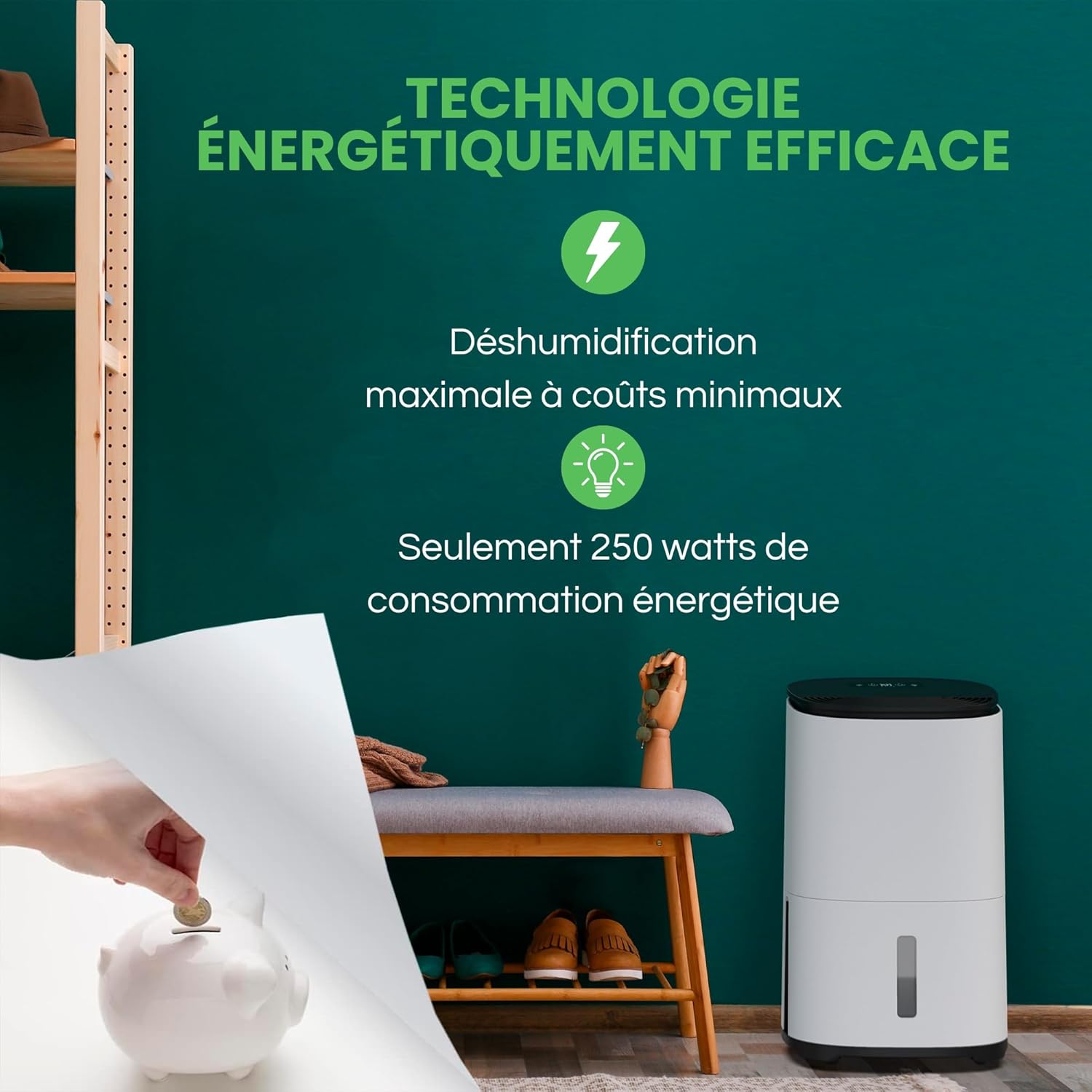 AreteOne 10L Déshumidificateur & Purificateur d'air HEPA