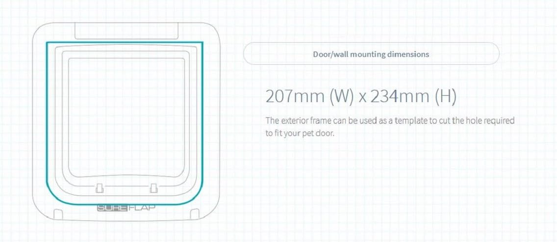 Porte pour chat Sure Petcare à grande puce électronique avec fonction couvre-feu, compatible avec les étiquettes RFID