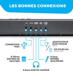 Piano Numérique 88 Touches avec 480 Sons, Haut-Parleurs, Sac de Transport, Support, Casque