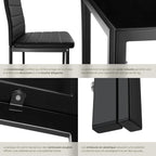 Ensemble Table Salle à Manger avec 4 Chaises Design - Noir