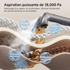 B400 Vapeur et Chauffage Shampouineuse Canapé Professionnel，Aspiration Puissante 18Kpa avec 4 Accessoires