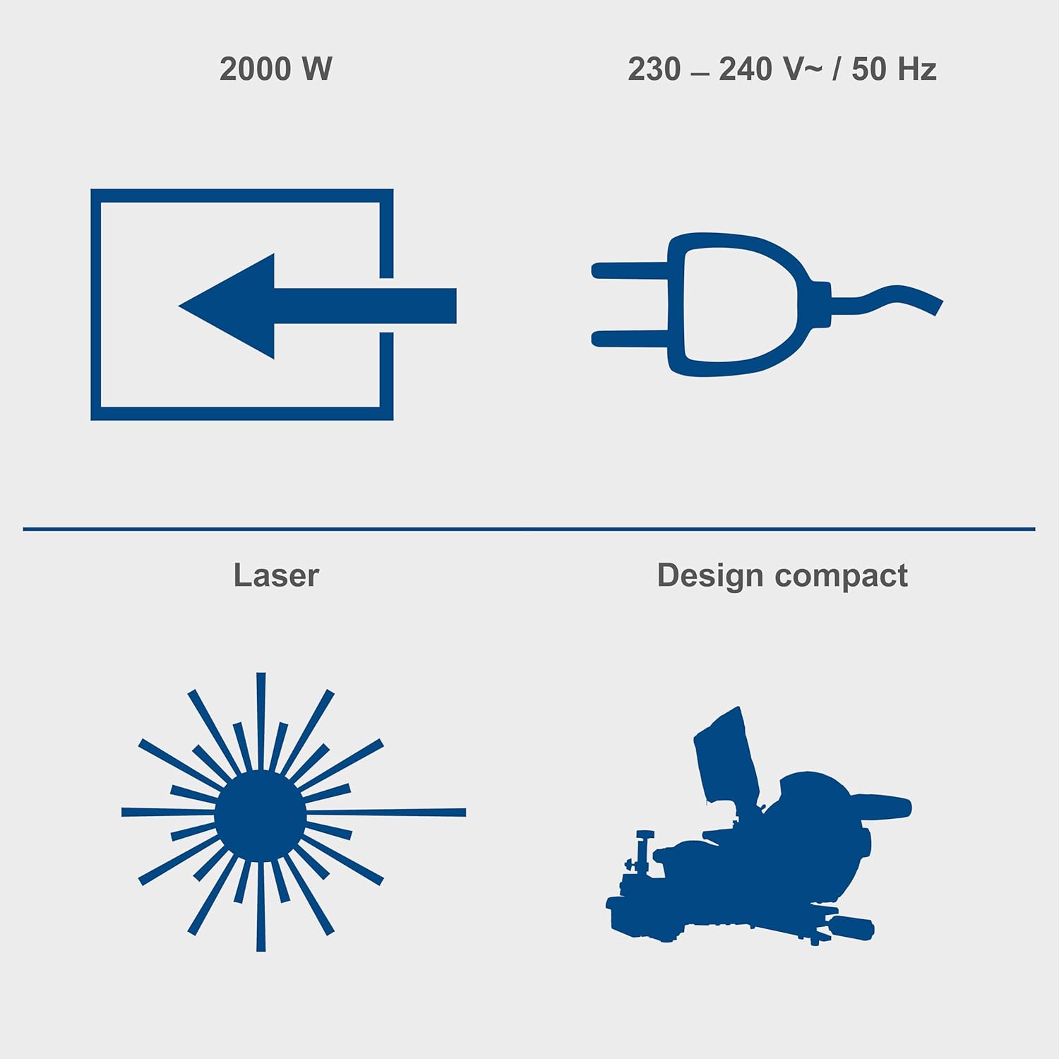 Scie à onglets avec démarrage progressif & laser HM254, 2000W, 2ème lame incluse
