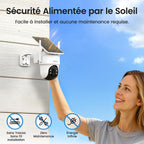 2K Camera Surveillance WiFi Exterieure Sans Fil Solaire, Kit de 4 Caméras & aosuBase