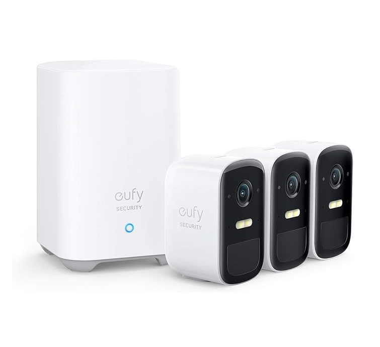 Camera Surveillance WiFi exterieure sans Fil, pour HomeBase 2, Transmission HD avec 1080p, Kit 3 caméras