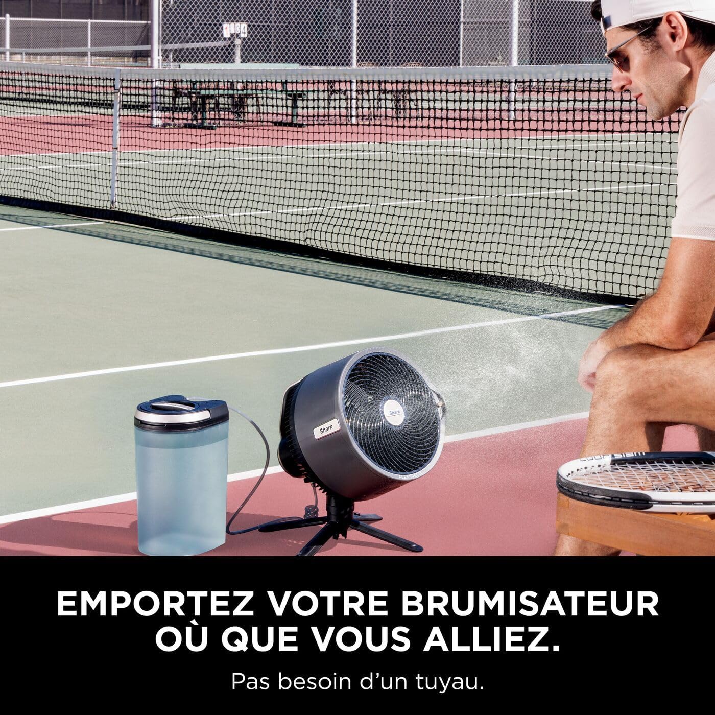 FlexBreeze Pro Mist Portable Ventilateur intérieur/extérieur sans fil, 5 vitesses, Silencieux, FA300EU