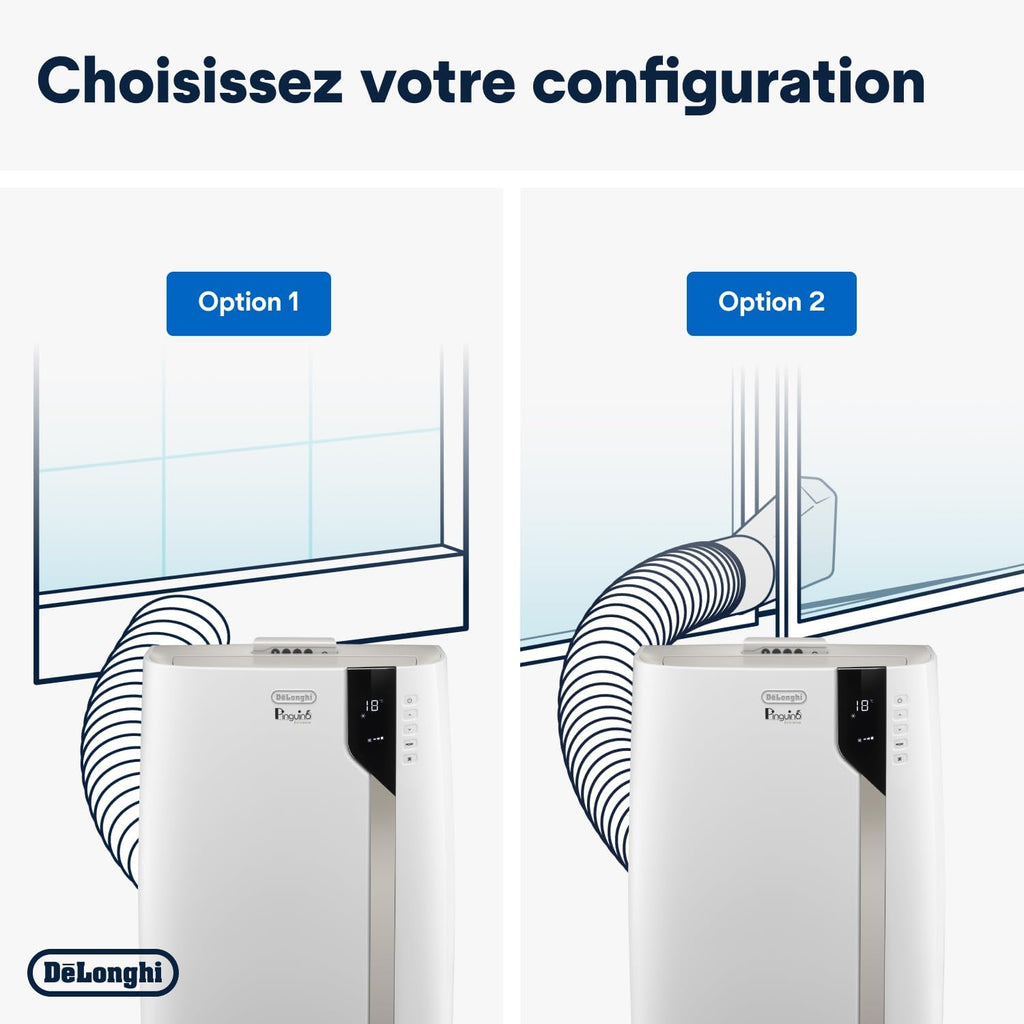 Pinguino PAC EX93 Climatiseur mobile, avec tuyau d'échappement, 3 vitesses de ventilation