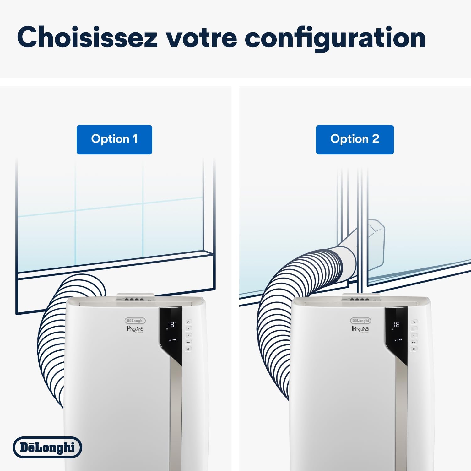 Pinguino PAC EX93 Climatiseur mobile, avec tuyau d'échappement, 3 vitesses de ventilation