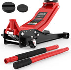 Cric hydraulique 3T - Hauteur de Levage Plate : 75-505 mm - avec 2 Supports en Caoutchouc