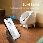 Litière Autonettoyante pour Chat, Avec Dessus Ouvert, Connexion 5 GHz, Grande Capacité 12L