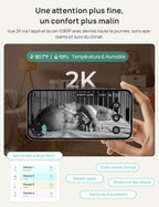 VistaView 5” Moniteur Bébé WiFi avec Support Clip - Caméra 2K HD, Contrôle Via Application