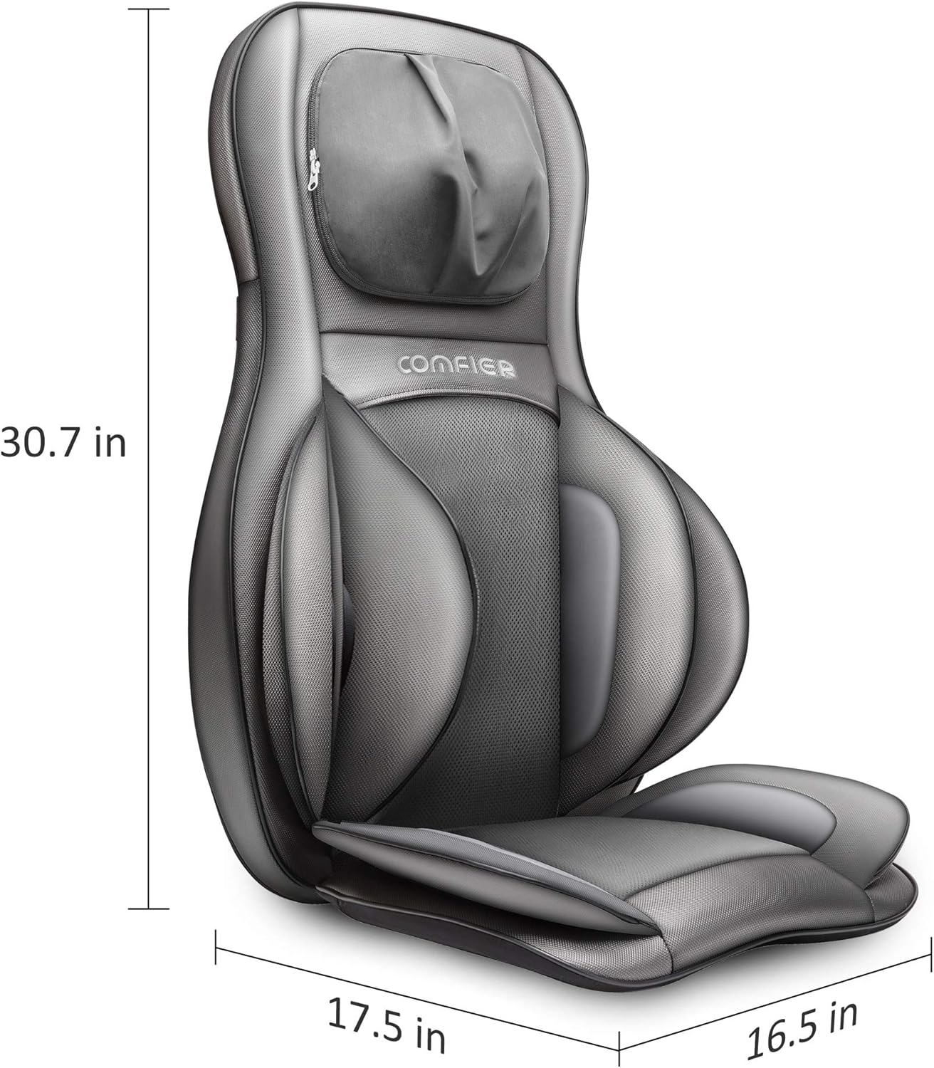 Siège Massant Shiatsu avec Compression et Roulement - Masseur de Dos avec Chaleur