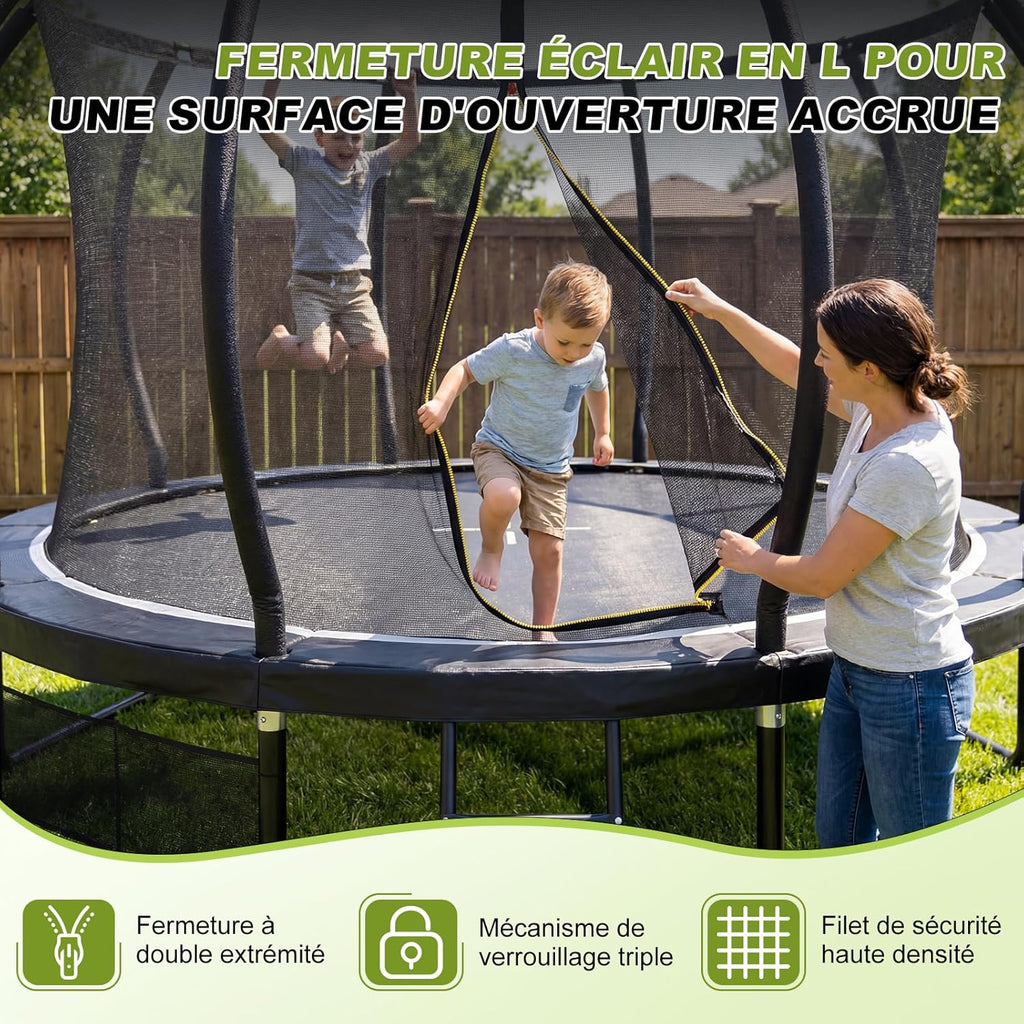 Trampoline Extérieur pour Enfants, avec Filet de Sécurité, GS Certification, Couverture de Protection