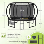Trampoline Extérieur pour Enfants, avec Filet de Sécurité, GS Certification, Couverture de Protection
