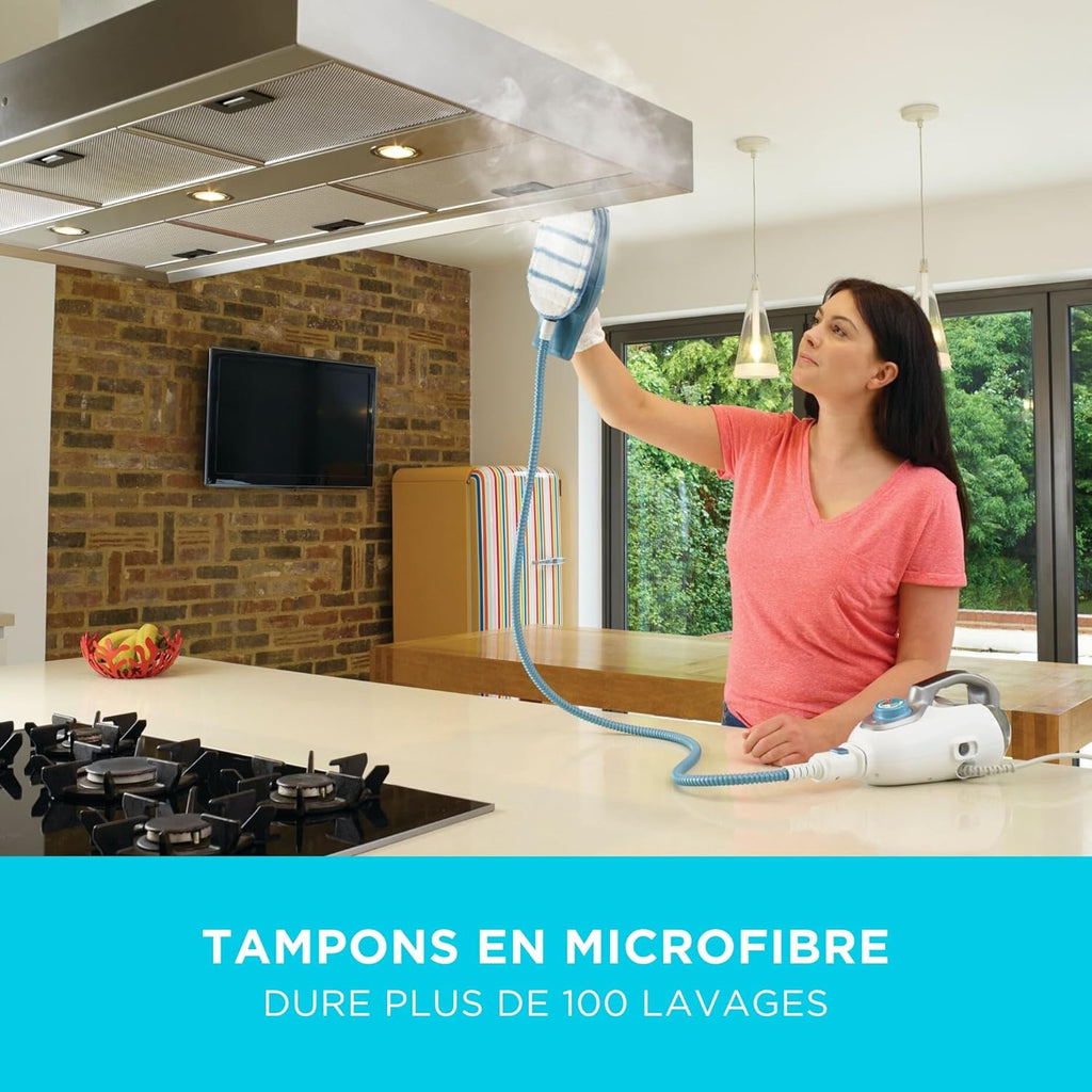 Vadrouille à vapeur 2-en-1 avec gant de nettoyage à main SteaMitt et 11 accessoires, BHSM166DSM-QS