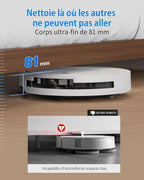 DEEBOT T50 Omni Gen3 Aspirateur Robot Laveur, 25 000 Pa, Brosse/Patin Extensibles