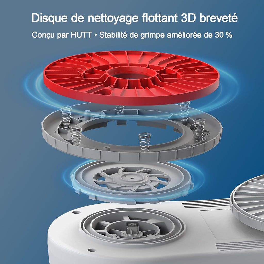 S55 Pro Robot Nettoyeur de Vitres 6500Pa, Robot Laveur Vitre avec Patins 3D Flottants, Pulvérisation HydroJet