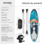 Planche de Stand-up Paddle Gonflable Adulte 2-en-1, Siege Paddle détachable, Pompe, 3 Ailerons