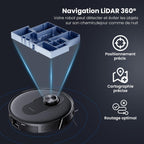 Q8 Aspirateur Robot avec Serpillière, 6000Pa, Navigation Lidar, Connecté Alexa